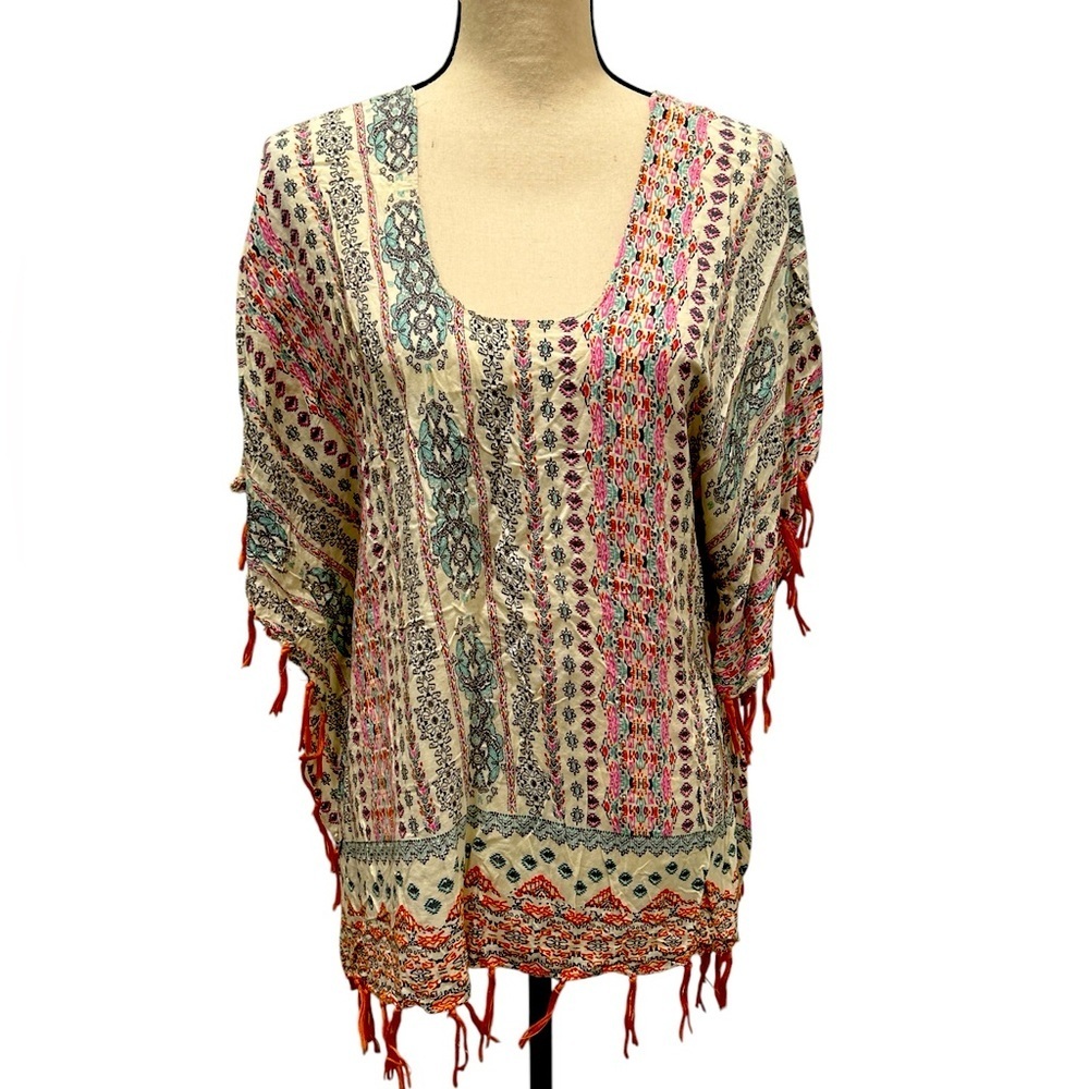 Angie Multicolor Geometric Print Top